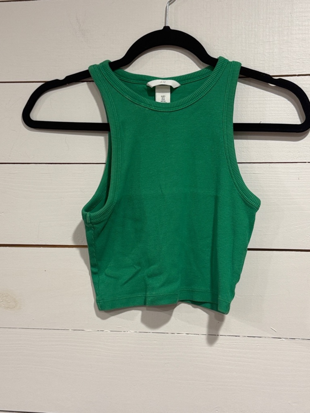 H&M Emerald Green Ribbed Crop Tank